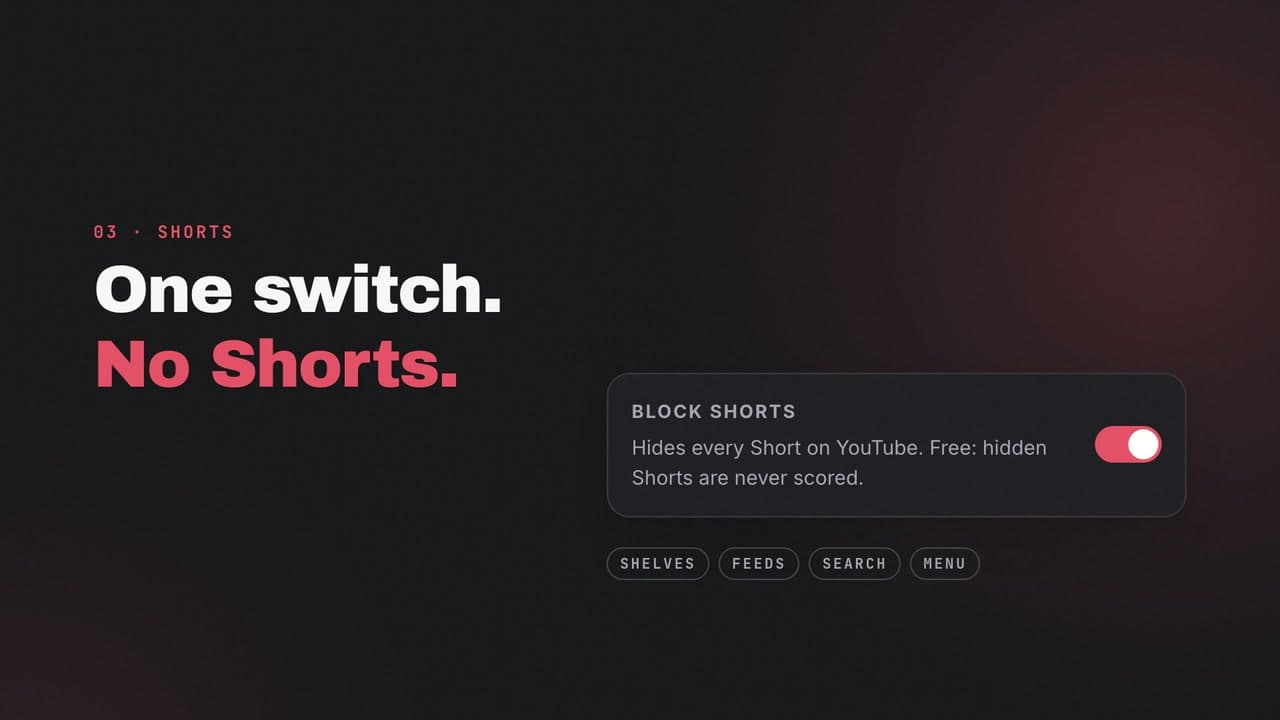 The Block Shorts switch in the FeedKeeper popup